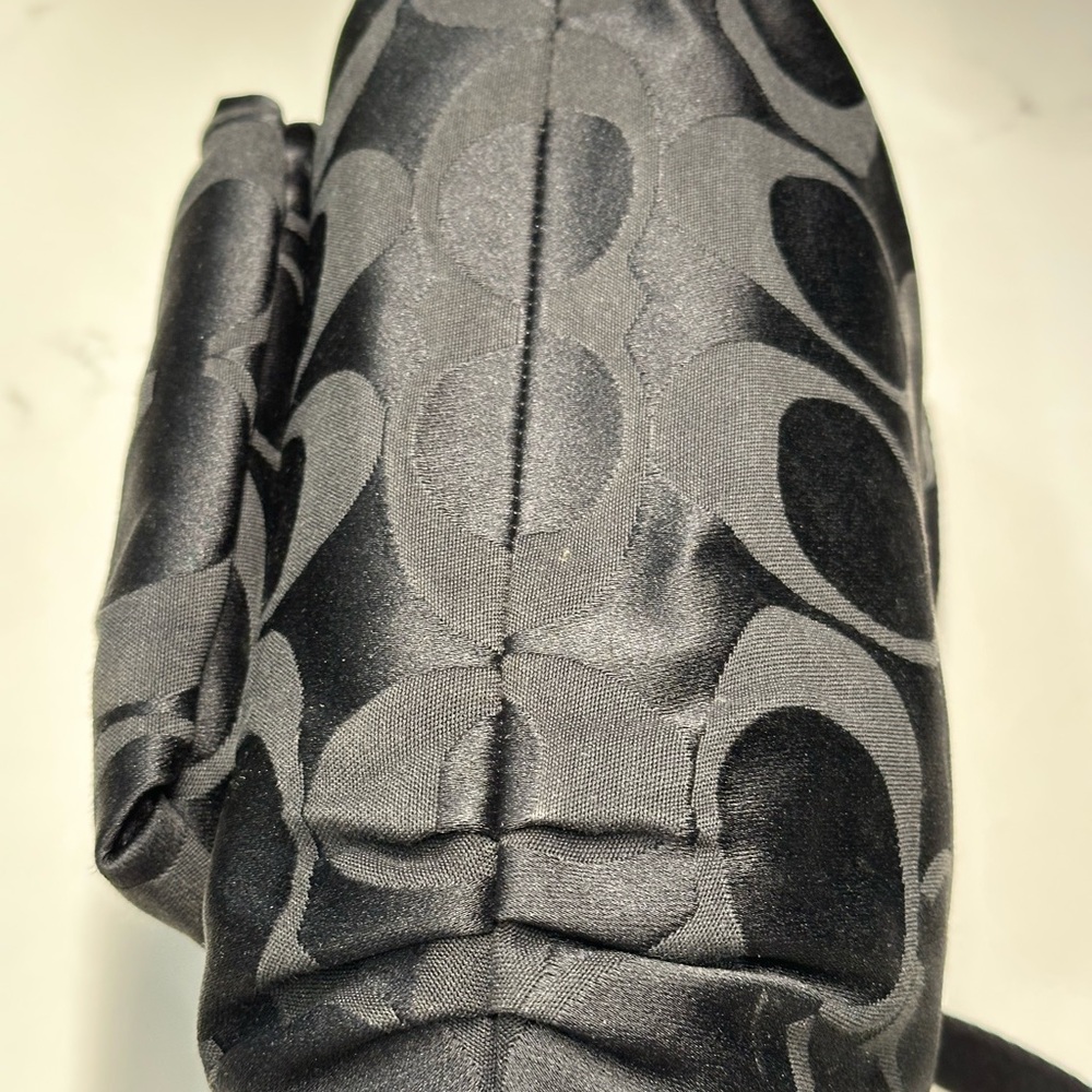 Coach Black Signature Jacquard Shoulder Bag with Silver Hardware - Picture 6 of 14